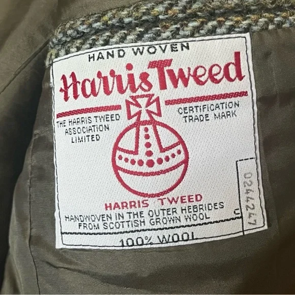 Harris Tweed Vintage Herringbone Wool Blazer Hector Russell Kiltmaker Gray - Picture 8 of 12